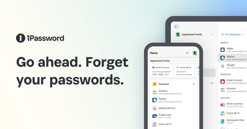 1Password Families — 1 Year, 5 Members